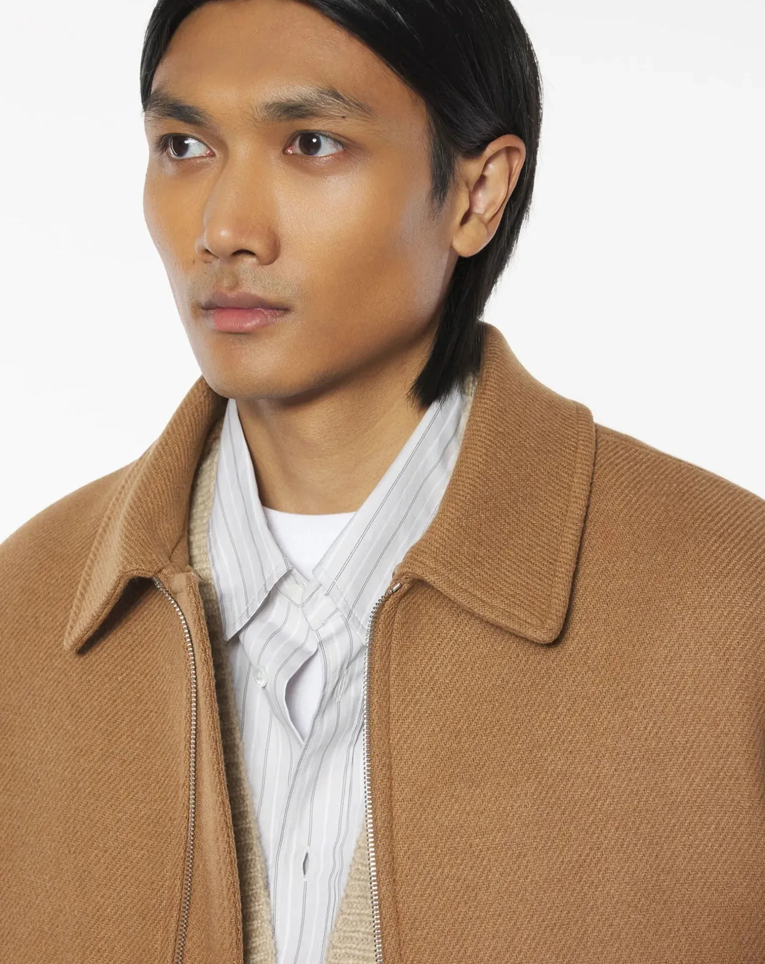 Recycled Wool Sheepskin Collar Jacket
