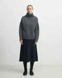 Rib Lamb Wool Sweater - Women's Collection