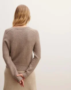 Round Neck Sweater Hammer Sleeve Cashmere