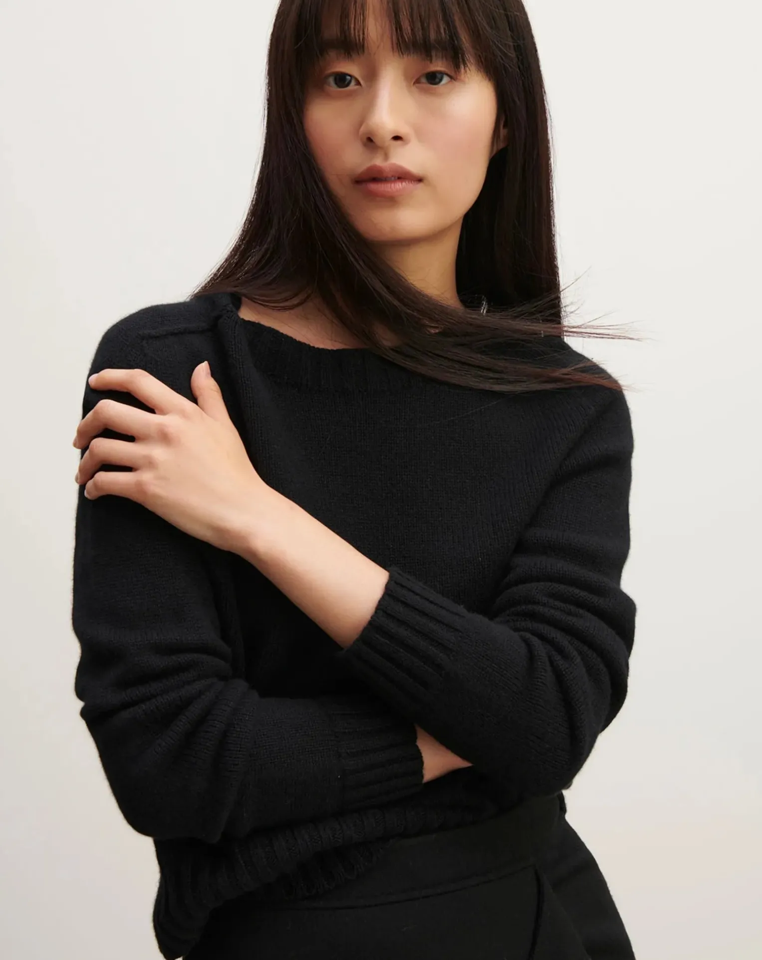 Round Neck Sweater Hammer Sleeve Cashmere