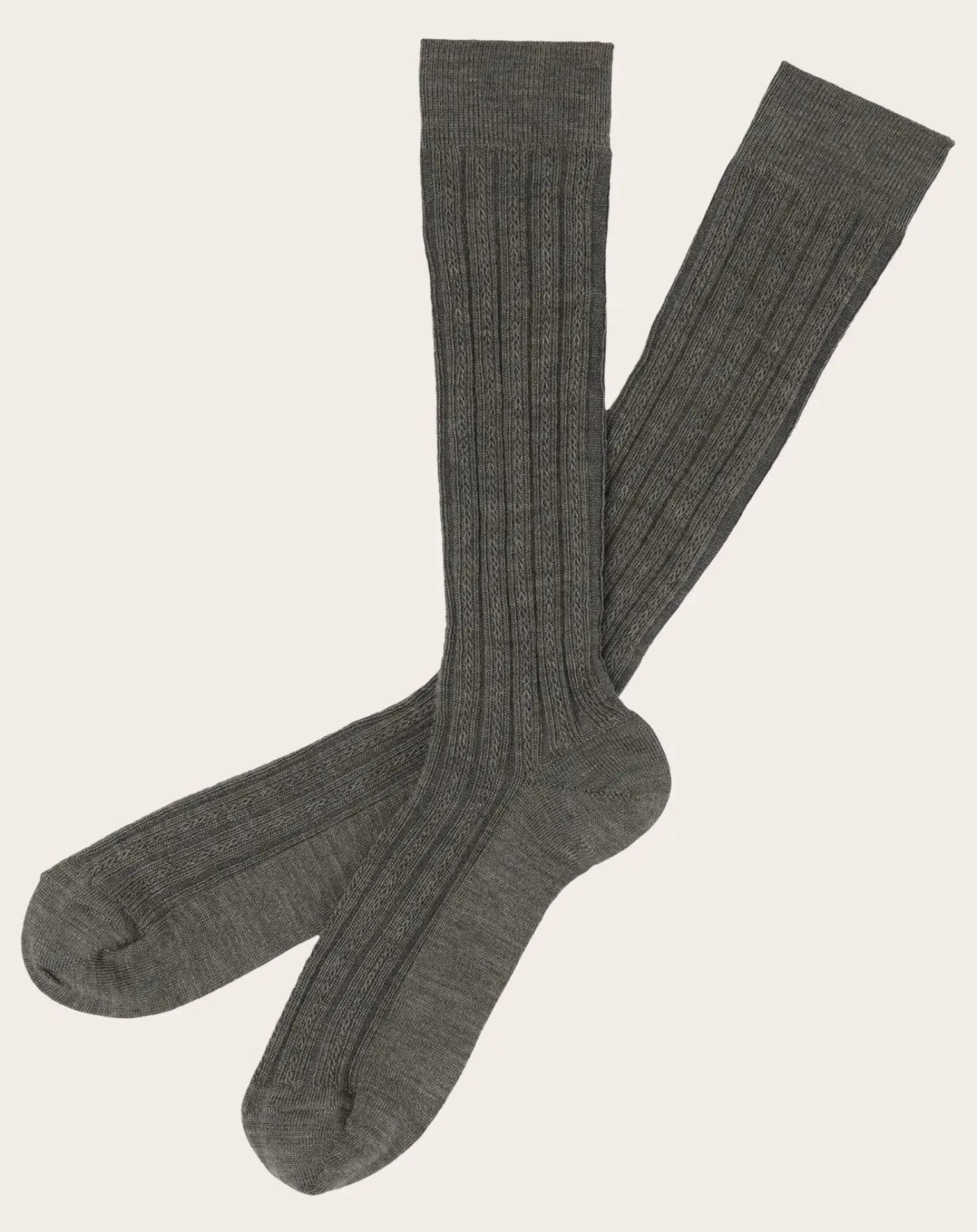 Set of 2 Pairs of Wool Ribbed Knee Highs - Women's Collection