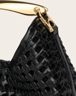 Small Boomerang Braided Leather Bag