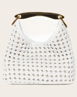 Small Boomerang Braided Leather Bag