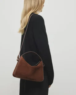 Soft Baguette Crossbody handbag in suede leather