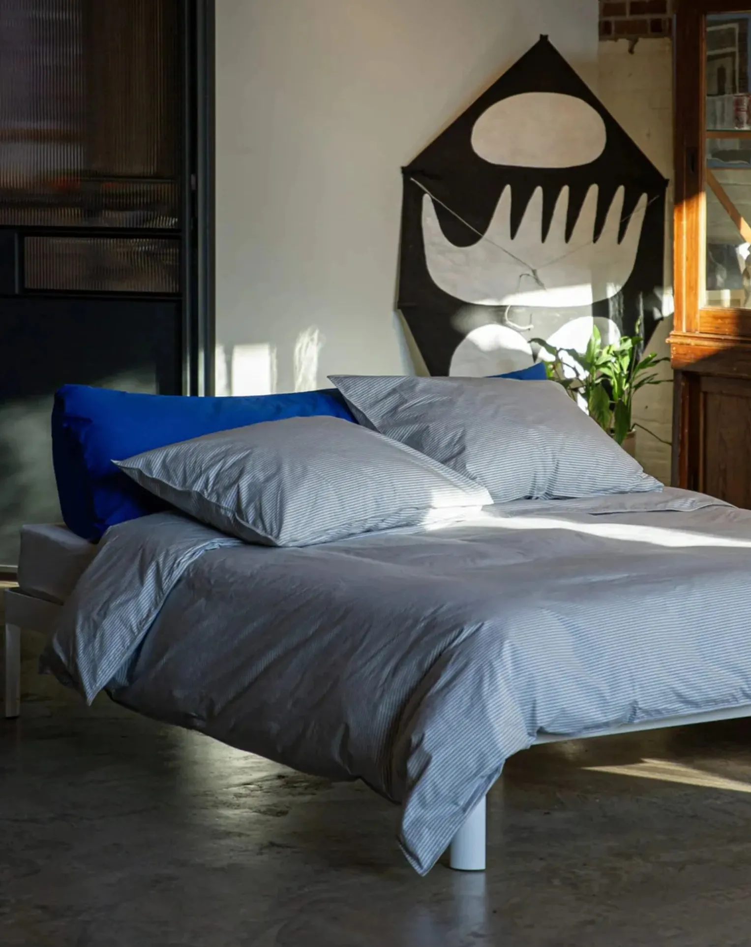 Striped pillowcase in organic percale