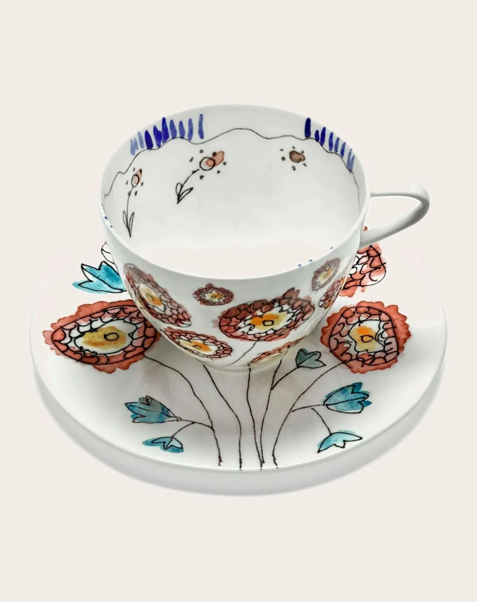 Tasse et sous-tasse à Café Anemone, Serax for Marni - Set de 2