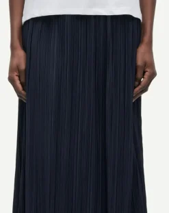 Uma pleated long skirt in jersey