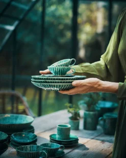 Verde Lanza plates, Pascale Naessens - Set of 2