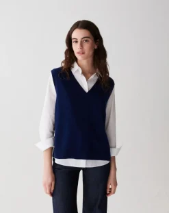 V-neck Sleeveless Cashmere Sweater