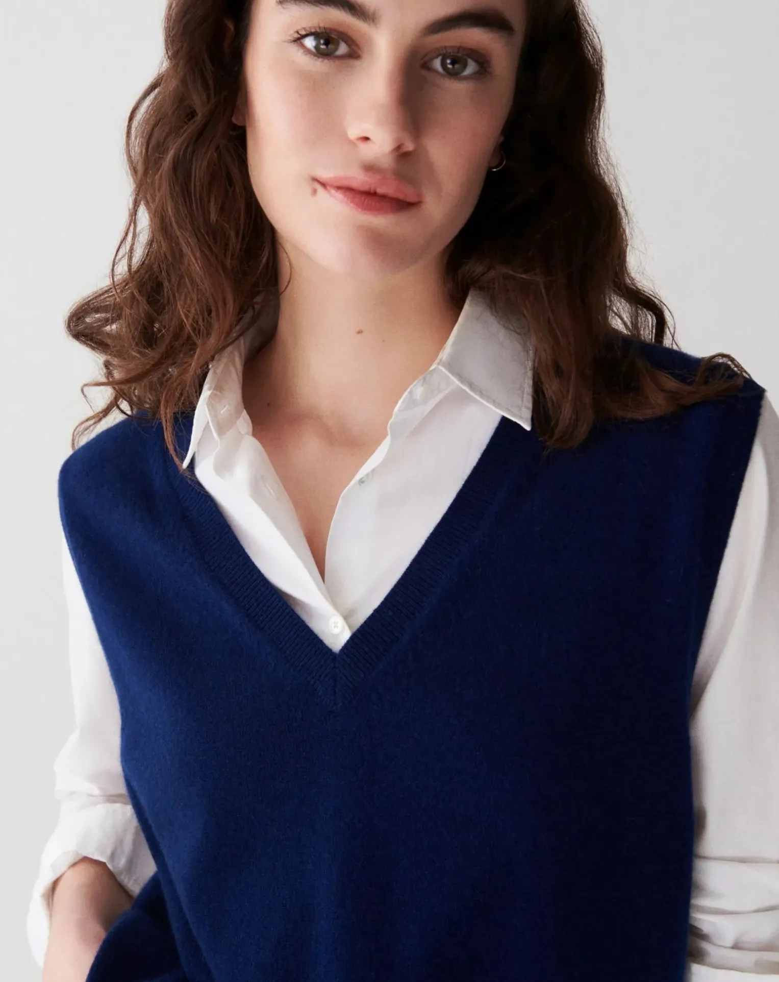 V-neck Sleeveless Cashmere Sweater