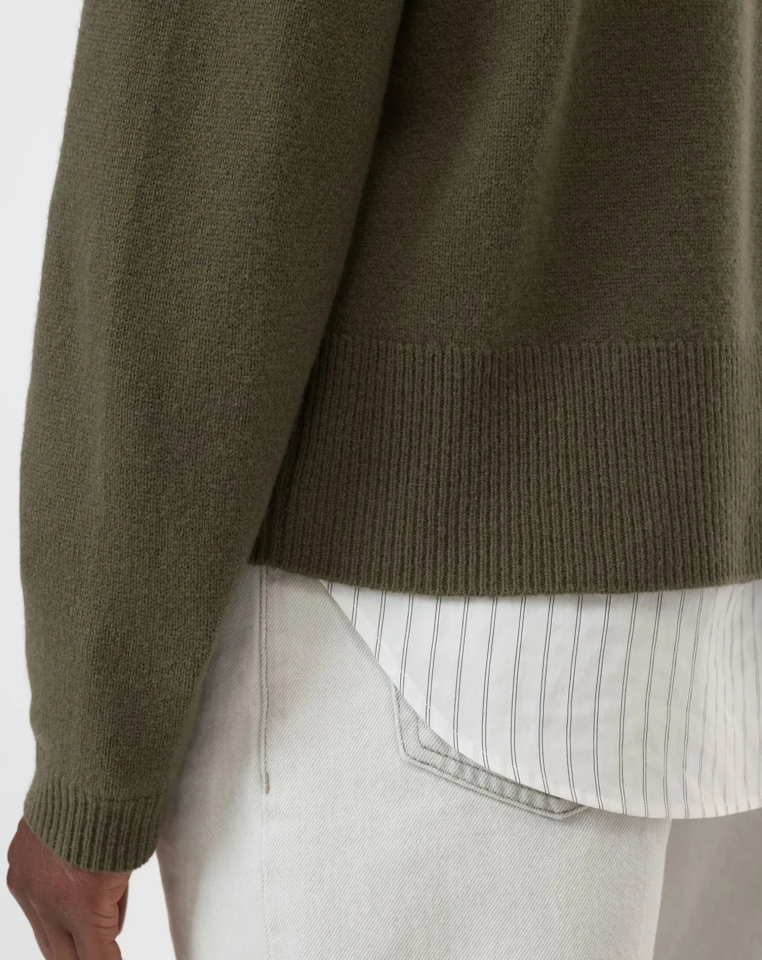 Wool lavallière neck sweater