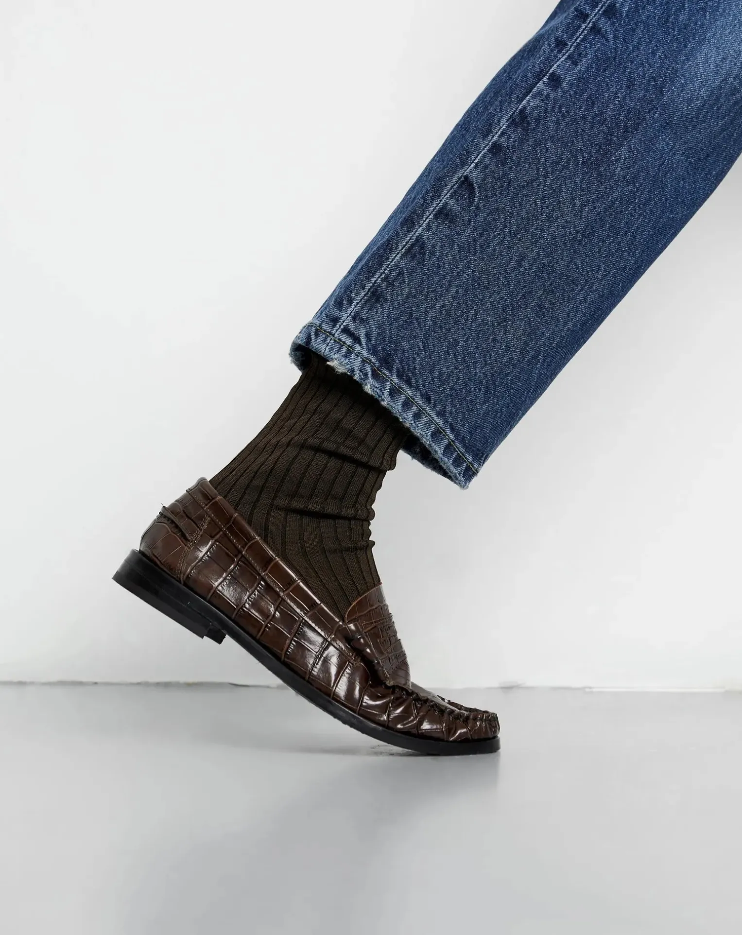 Zoe Crocodile Effect Loafers